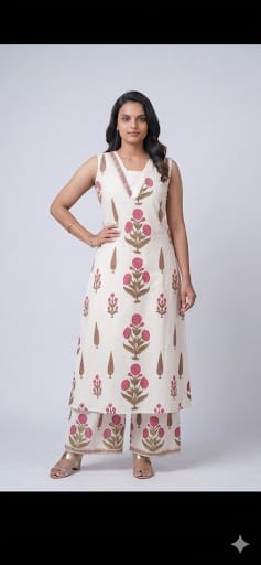 Rose Pink Floral Two-Piece Co-ord Set - Elegant Summer Wear