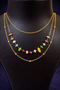 ✨ Multicolor Beaded Layered Gold Necklace – Trendy & Elegant Fashion Jewelry ✨